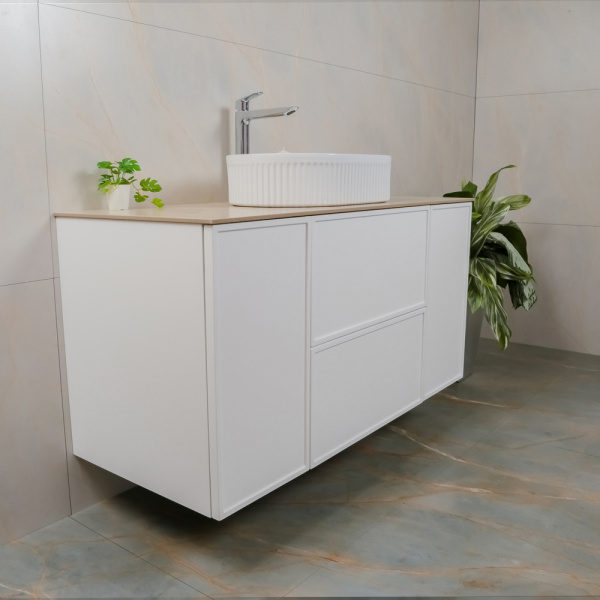 Тумба с раковиной AVS Палитра 120 (50x32) белая, 2 ящика и 2 дверки