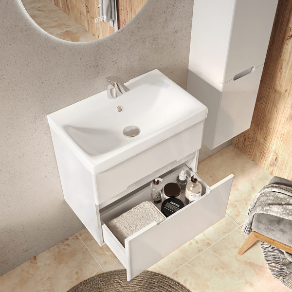 Тумба с раковиной RAVAL Moduo Slim 60 белая