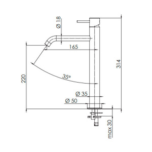 Смеситель для раковины Remer X Style X11LXLRL медь