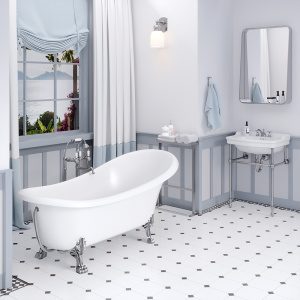 Ванна из искусственного камня Aqua de Marco Edelweiss 170x80 белая с ножками серебро Ванна из искусственного камня Aqua de Marco Edelweiss 170x80 белая с ножками серебро