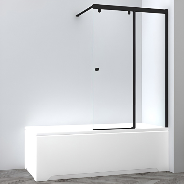 Шторка на ванну AVS Перла 100 R профиль черный матовый, стекло прозрачное