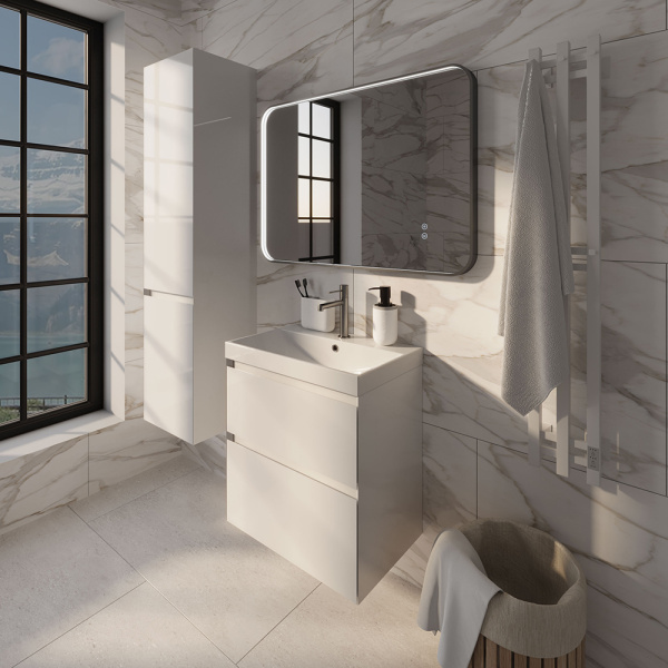 Тумба с раковиной AVS Гармония 60 SL белая