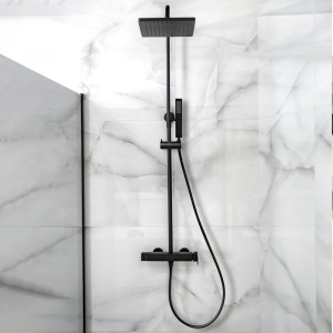 Душевая стойка AVS Cube черный матовый Душевая стойка AVS Cube черный матовый