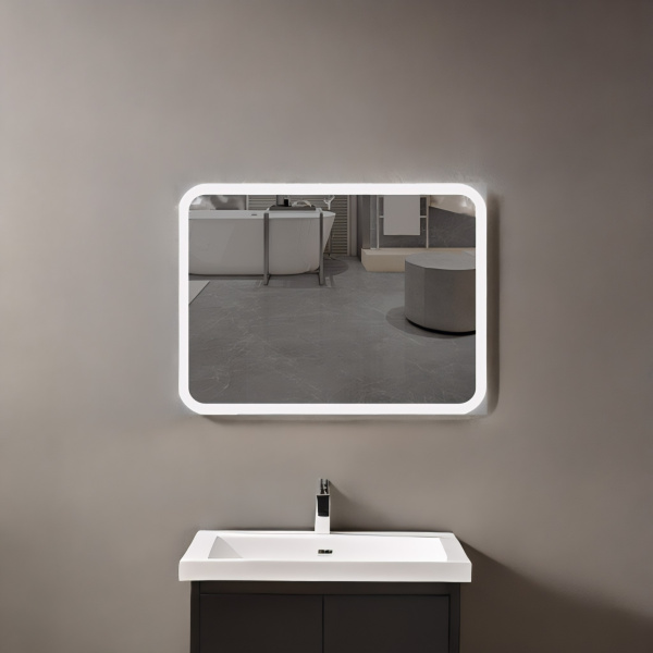 Зеркало с подсветкой AVS Байкал 100x80 см, антипар