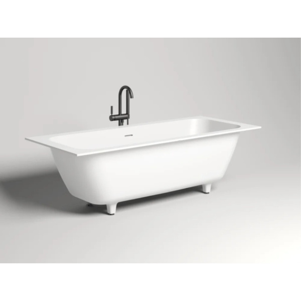 Ванна из искусственного камня Salini ORLANDO Axis Kit S-Stone 180x80 белая, с ножками и донным клапаном