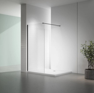 Душевая перегородка Veconi Korato KR72B 90 профиль черный матовый, стекло прозрачное