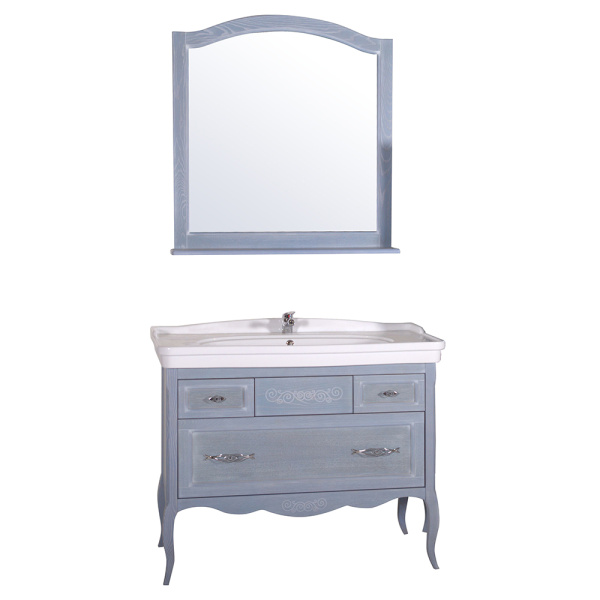 Тумба с раковиной ASB Wood Line Модерн 105 рошфор, белая патина