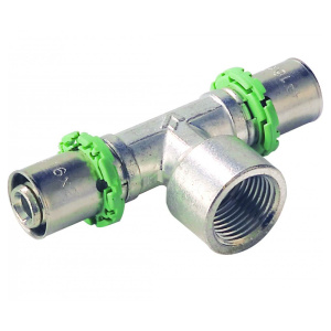 Пресс тройник с внутренней резьбой 16-1/2-16 СОМАР 7130G Пресс тройник с внутренней резьбой 16-1/2-16 СОМАР 7130G