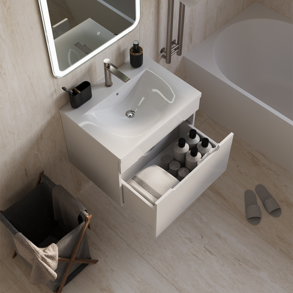 Тумба с раковиной AVS Эстель 60 белая