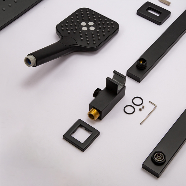 Душевой комплект AVS Cube 4в1черный матовый