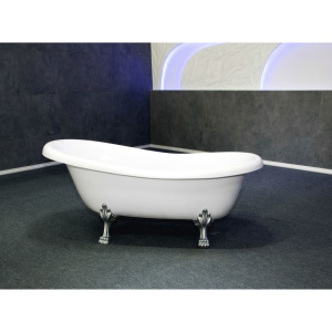 Ванна из искусственного камня Aqua de Marco Edelweiss 170x80 белая с ножками серебро Ванна из искусственного камня Aqua de Marco Edelweiss 170x80 белая с ножками серебро