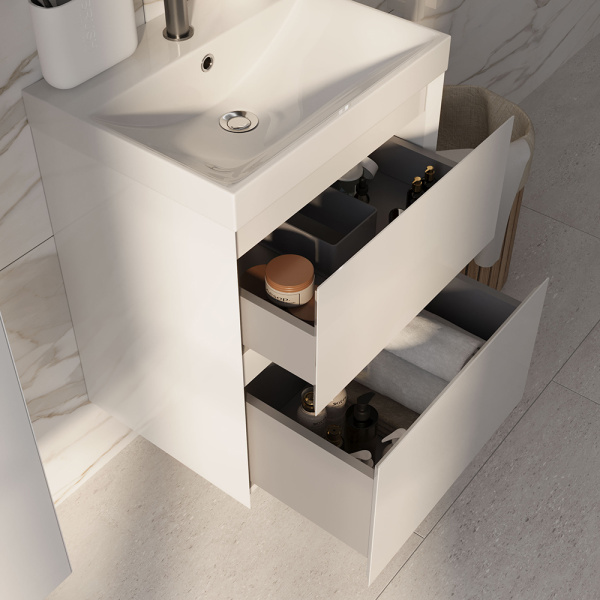 Тумба с раковиной AVS Гармония 50 SL белая