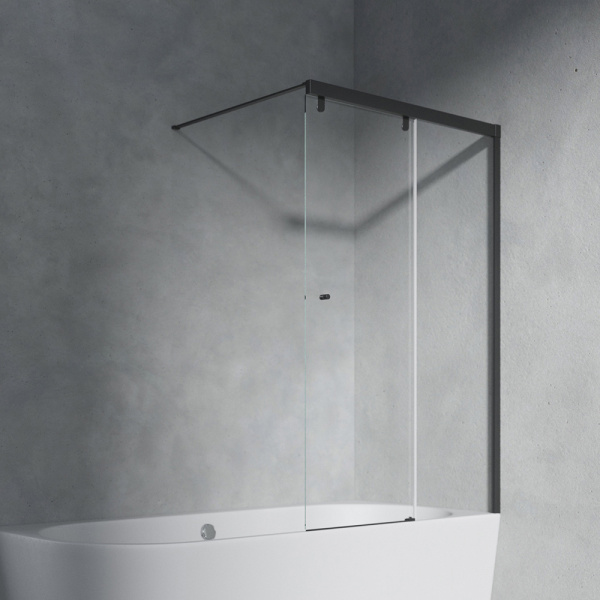 Шторка на ванну AVS Перла 100 R профиль черный матовый, стекло прозрачное