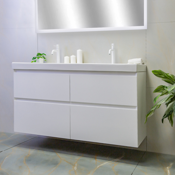 Тумба с раковиной AVS Гармония 120 двойная, белая