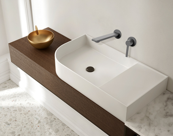 Смеситель для раковины AVS Elegant с внутренней частью, оружейная сталь