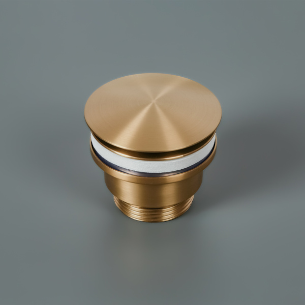 Донный клапан AVS универсальный, брашированное золото