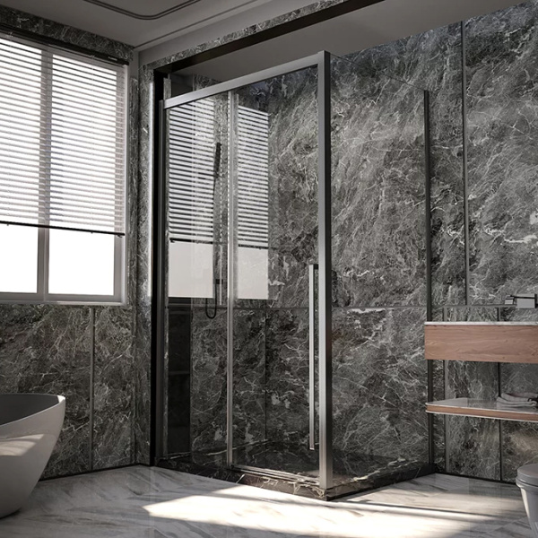 Боковая стенка Veconi Premium Trento 90 профиль графит брашированный, стекло прозрачное