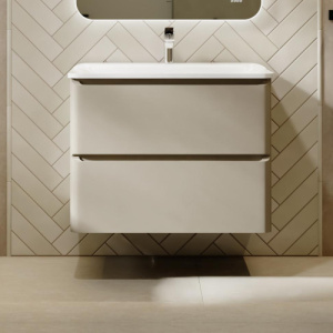 Тумба с раковиной RAVAL Welto 80 2 ящика, светло-коричневая